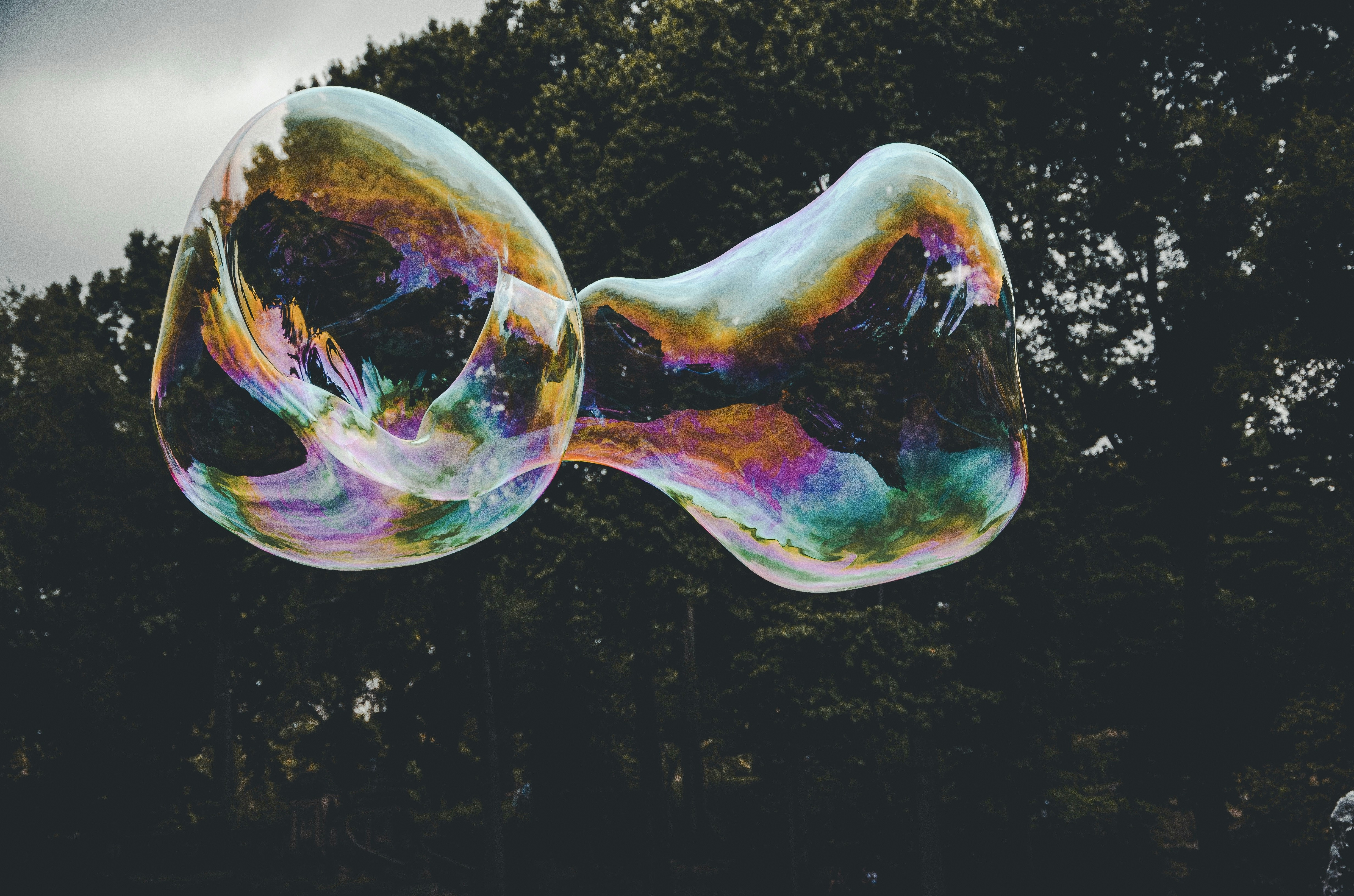 bubble on black and white textile